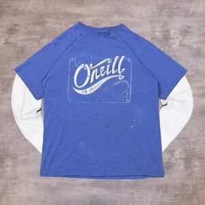 Vintage VTG Y2K 2000's 00's O'neill Beer Logo Bright Blue Short Sleeve T-Shirt